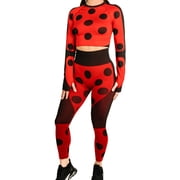 Miraculous Womens Seamless with Thumb Holes High Waisted Leggings Ladybug