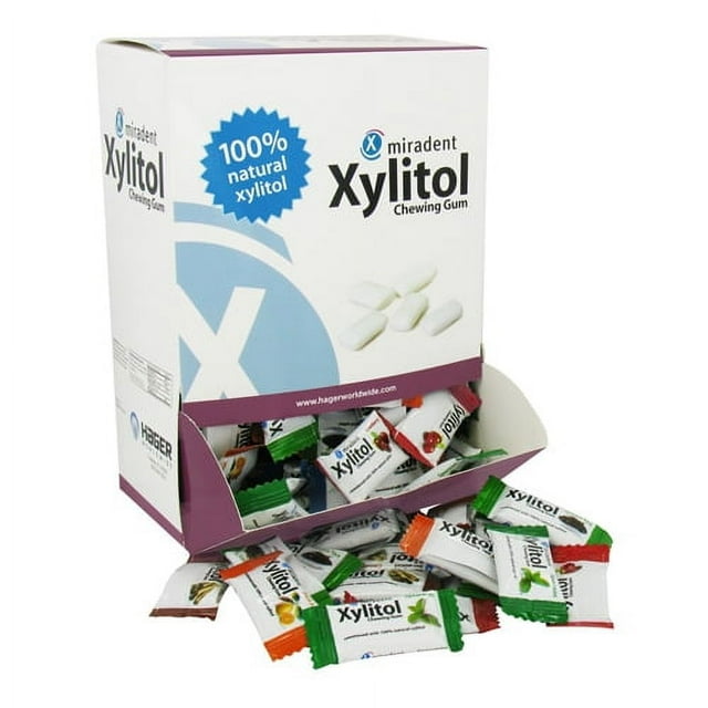 Miradent Xylitol Chewing Gum, Assorted Flavors 200 Pieces, 2 Pack