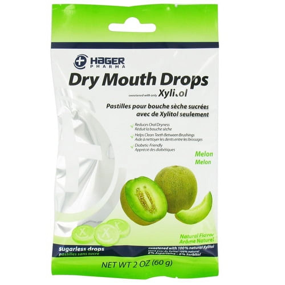 Miradent Xylitol Dry Mouth Sugar Free Drops, Melon 26 Drops