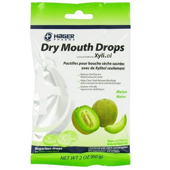 Miradent Xylitol Dry Mouth Sugar Free Drops, Melon - 26 Drops