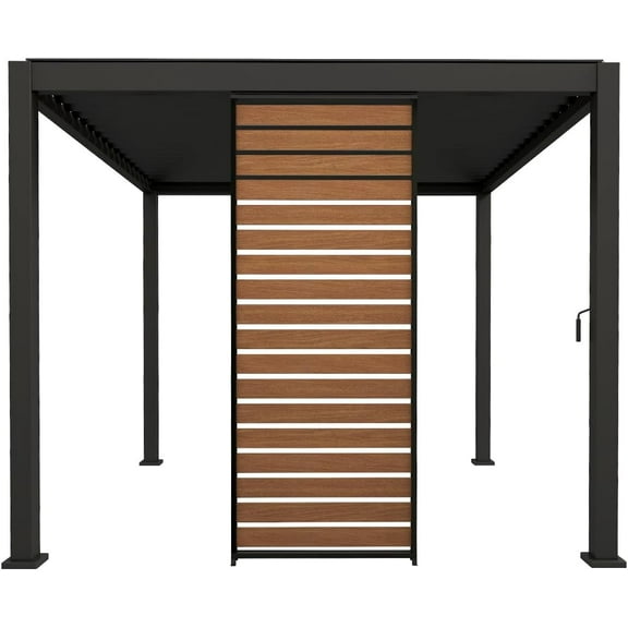 Mirador 111S Takasho Outdoor Pergola Aluminum Deco Wall Panorama 1/3 10' Side, Wood Grain (Not Pergola)