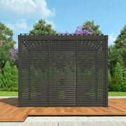 Mirador 10 80/88S Outdoor Pergola Accessories Aluminum Fixed Shutter Wall, Charcoal Pergola accessory