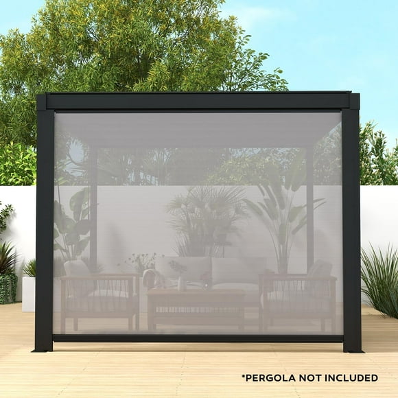 Mirador 10' 80/88S Outdoor Pergola Aluminum Pull Down Privacy Screen, Charcoal (Pergola accessory)