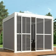 Mirador 111S Outdoor Pergola Aluminum Sliding Louver Door 10' Side, 4 Panels, White(Not Pergola)