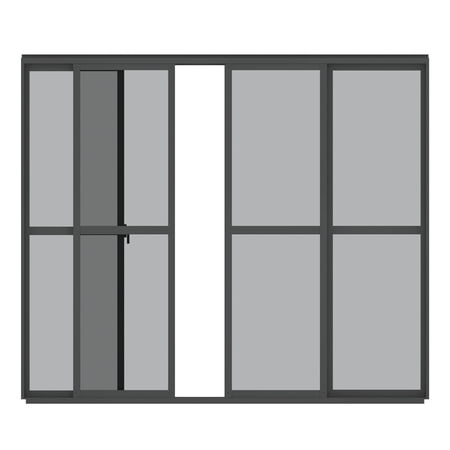 Mirador 111S 10' Outdoor Pergola Aluminum PC Sliding Door w/ Handle, 4 Panels, Charcoal (Not Pergola)
