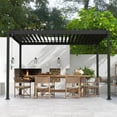 thumbnail image 1 of Mirador 10'x 12' Outdoor Pergola, 88S Steel Frame w/ Adjustable Louvers Roof for Garden, Patio, Backyard, Charcoal, 1 of 10
