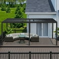 thumbnail image 1 of Mirador 10' x 20' 111S Outdoor Pergola Gazebo,Full Aluminum Frame w/ Adjustable Roof, Charcoal, 1 of 11