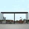 thumbnail image 1 of Mirador 111S 10'x20' Outdoor Pergola,Full Aluminum Frame w/Adjustable Louvered Roof, Charcoal, 1 of 12