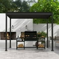 thumbnail image 1 of Mirador 10'x 6.6' Outdoor Pergola, 80S Steel Frame w/ Adjustable Louvers Roof for Garden, Patio, Backyard, Charcoal, 1 of 9