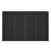 Mirador 13' Sliding Louver Door for 111 Pergola, 4 Panels Sun Shade Detachable Moveable Door, Black