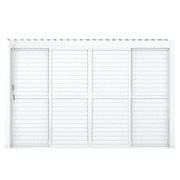 Mirador 13' Sliding Louver Door for 111 Pergola, 4 Panels Sun Shade Detachable Moveable Door, White
