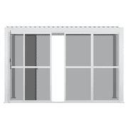 Mirador 13' Sliding PC Door w/ Handle for 111 Pergola, 4 Panels Detachable Moveable Door, White