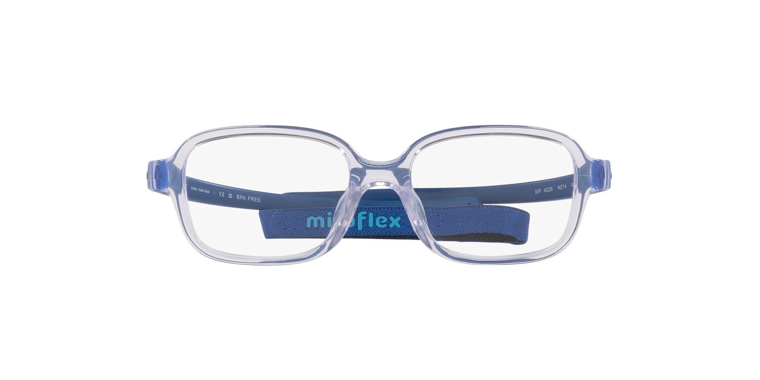 Miraflex Youth Fort-x Flexible Crystal Eyeglasses with Headband and Case, 44mm