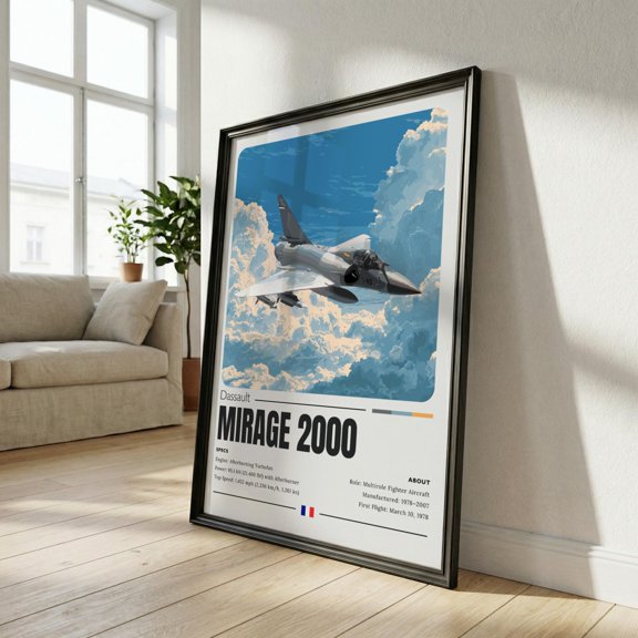 Mirage 2000 Poster French Fighter Jet Aviation Art, Poster Only