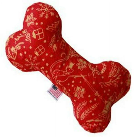 Mirage 40-36 RHW 6 in. Plush Bone Dog Toy - Red Holiday Whimsy