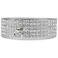 thumbnail image 1 of Mirage 5 Row Rhinestone Designer Croc Dog Collar Size Size 26 Silver, 1 of 2