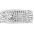 thumbnail image 1 of Mirage 5 Row Rhinestone Designer Croc Dog Collar Size Size 26 White, 1 of 2