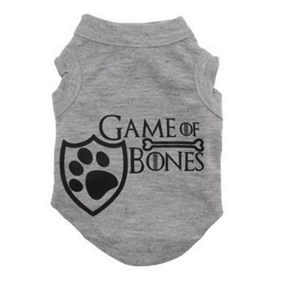 Mirage 51-159 LGGY Game of Bones Screen Print Dog Shirt, Gray - Large