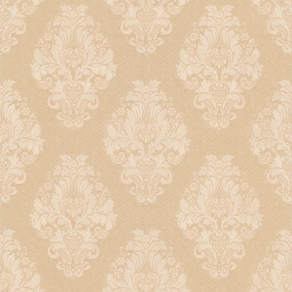 Mirage Bromley Peach Satin Damask Wallpaper