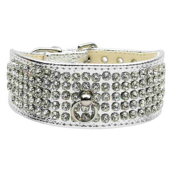 Dog, Puppy Pet Collar, "Five Row Clear Crystal"