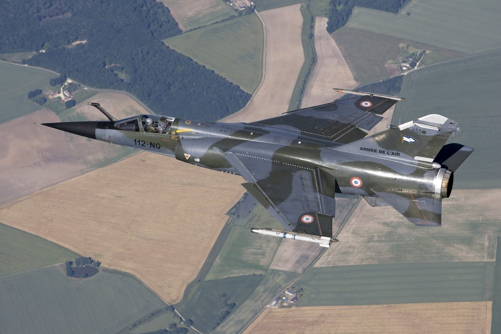 Mirage F1CR of the French Air Force over France Canvas Art - Gert KromhoutStocktrek Images (18 x 12)
