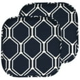 thumbnail image 1 of Mirage Hexagonal Print Memory Foam Chair Pads 2 Pack Navy/White, 1 of 5