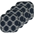 thumbnail image 1 of Mirage Hexagonal Print Memory Foam Chair Pads 4 Pack Navy/White, 1 of 5
