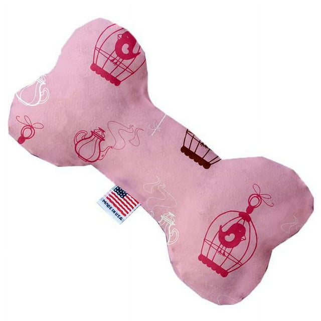 Mirage Pet 1117-SFTYBN10 Pink Whimsy Bird Cages 10 in. Stuffing Free Bone Dog Toy