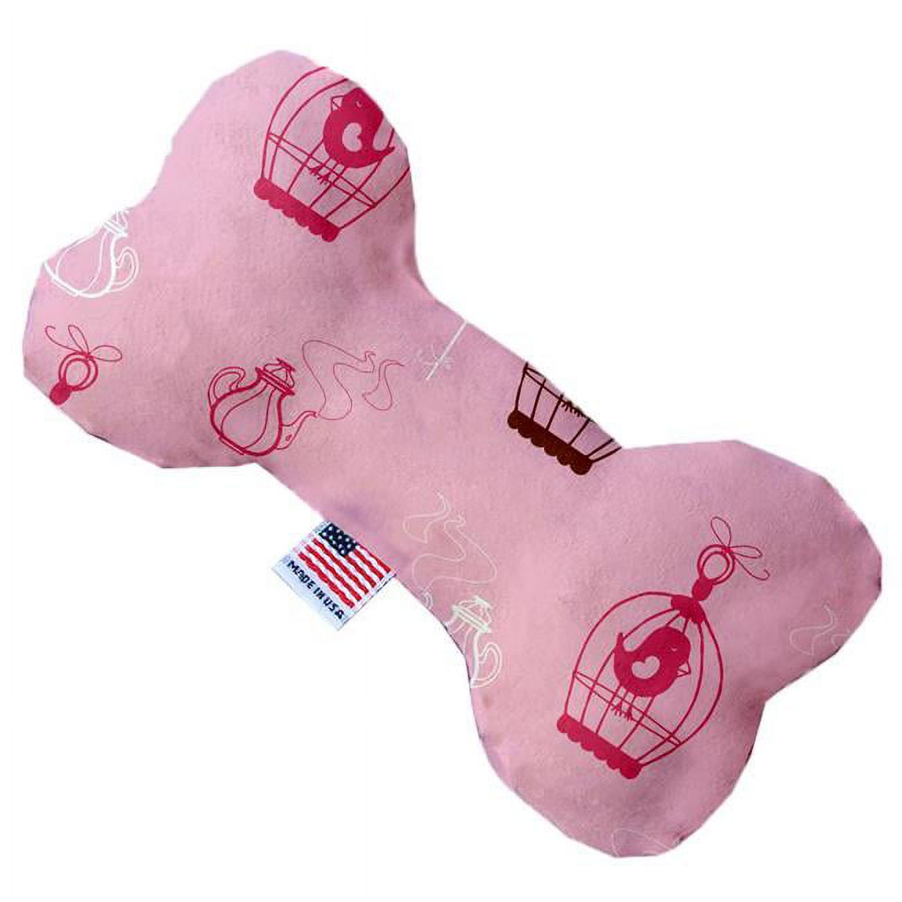 Mirage Pet 1117-SFTYBN6 Pink Whimsy Bird Cages 6 in. Stuffing Free Bone Dog Toy - image 1 of 1
