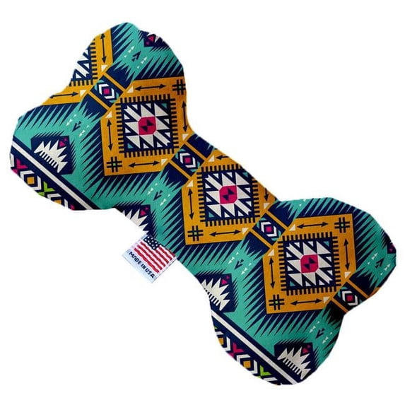 Mirage Pet 1150-SFTYBN8 Turquoise Southwest 8 in. Stuffing Free Bone Dog Toy