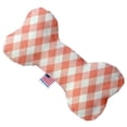 thumbnail image 1 of Mirage Pet 1151-CTYBN10 Peach Plaid Canvas Bone Dog Toy - 10 in., 1 of 2