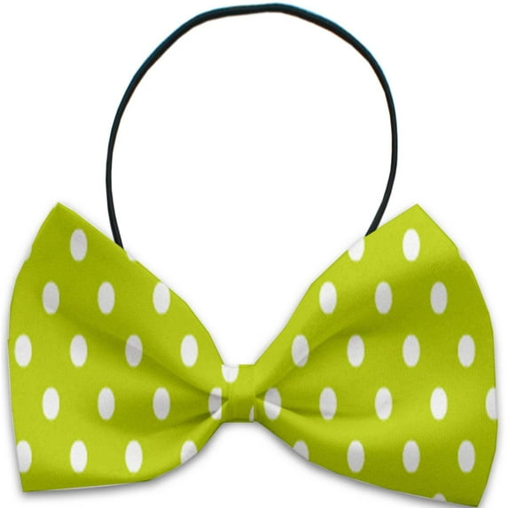 Mirage Pet Lime Green Polka Dots Pet Bow Tie