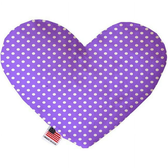Mirage Pet 1162-SFTYHT6 Purple Polka Dots 6 in. Stuffing Free Heart Dog Toy