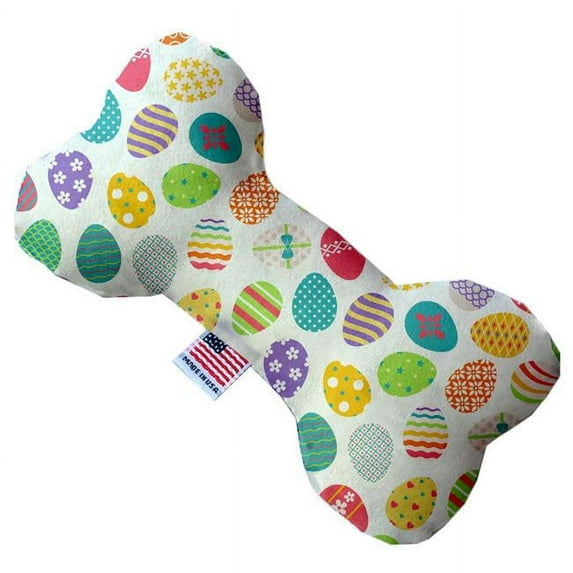 Mirage Pet 1199-CTYBN10 Easter Eggs Canvas Bone Dog Toy - 10 in.