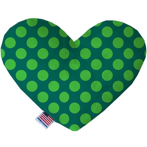 Mirage Pet 1227-CTYHT8 Green on Green Dots Canvas Heart Dog Toy - 8 in.