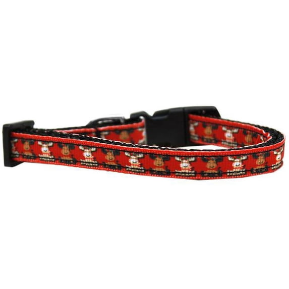 Mirage Pet 125-038 SM Reindeer Nylon Ribbon Dog Collar - Small