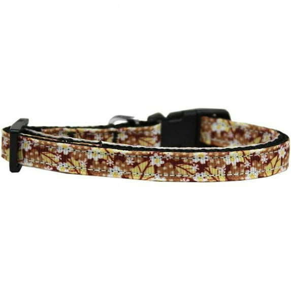 Mirage Pet 125-058 SM Autumn Leaves Nylon Ribbon Dog Collar - Small