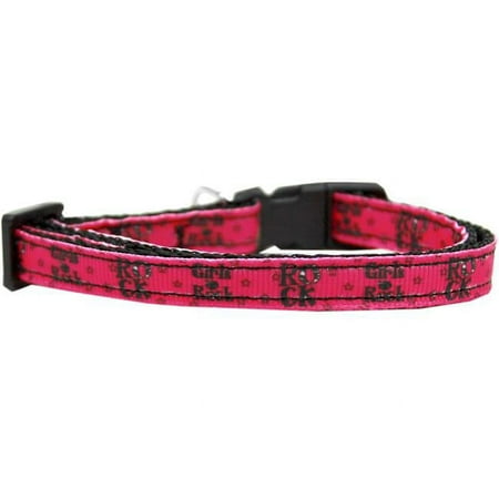 Mirage Pet 125-064 CT Girls Rock Nylon Ribbon Cat Safety Collar