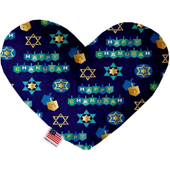 Mirage Pet 1293-CTYHT8 Chanukah Bliss Canvas Heart Dog Toy - 8 in.