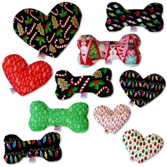 Mirage Pet Products Classic Christmas Ornaments 8 Inch Heart Dog Toy