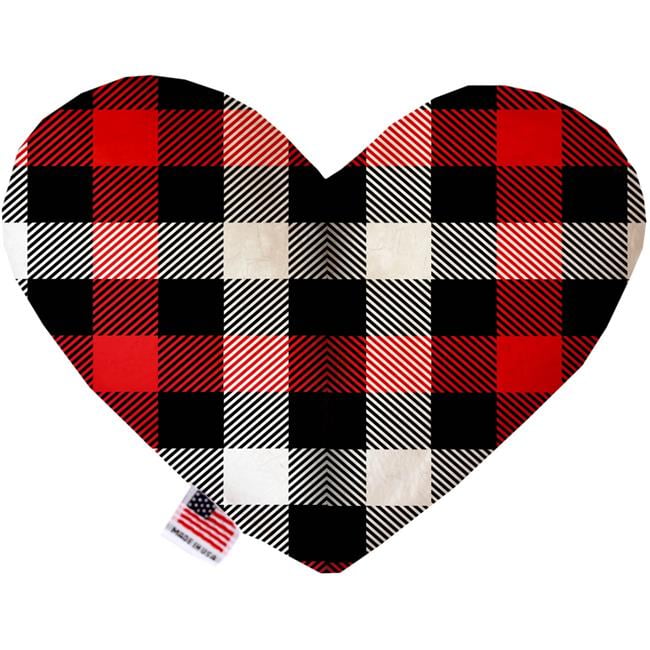 thumbnail image 1 of Mirage Pet 1302-CTYHT8 Red & White Buffalo Check Canvas Heart Dog Toy - 8 in., 1 of 2