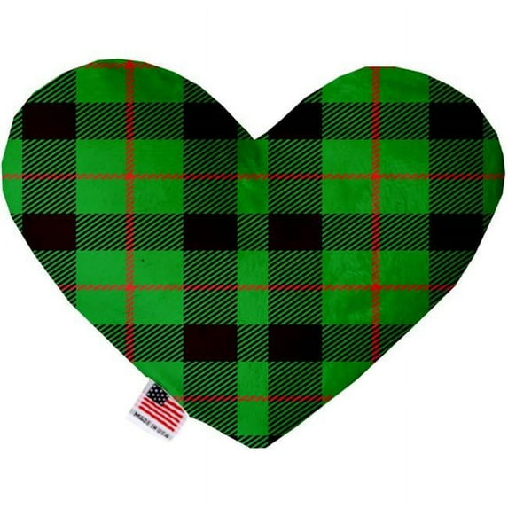 Mirage Pet 1305-CTYHT6 Green Plaid Canvas Heart Dog Toy - 6 in.