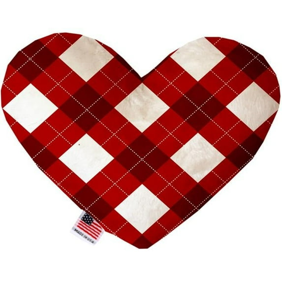 Mirage Pet 1311-CTYHT6 Candy Cane Argyle Canvas Heart Dog Toy - 6 in.