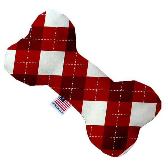Mirage Pet 1311-SFTYBN8 Candy Cane Argyle 8 in. Stuffing Free Bone Dog Toy