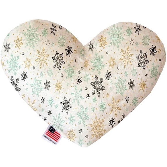 Mirage Pet 1322-SFTYHT6 Vintage Snowflakes 6 in. Stuffing Free Heart Dog Toy