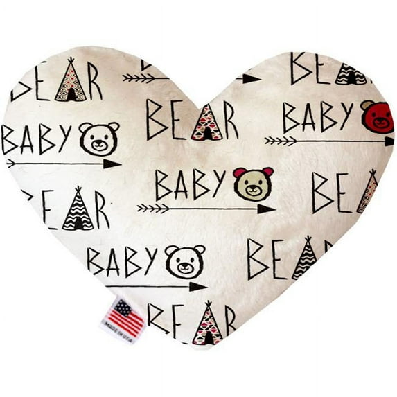 Mirage Pet 1326-CTYHT8 Baby Bear Canvas Heart Dog Toy - 8 in.