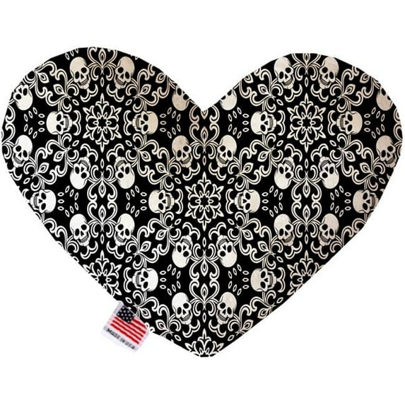 Mirage Pet 1337-CTYHT6 Spinning Skulls Canvas Heart Dog Toy - 6 in.