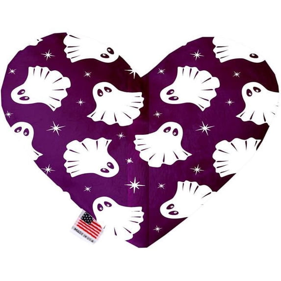 Mirage Pet 1350-SFTYHT8 Ghosts on Purple 8 in. Stuffing Free Heart Dog Toy