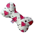 thumbnail image 1 of Mirage Pet 1367-SFTYBN6 Hearts & Arrows Stuffing Free 6 in. Bone Dog Toy, 1 of 2