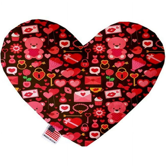 Mirage Pet 1373-CTYHT8 Valentines Day Bears Canvas Heart Dog Toy - 8 in.